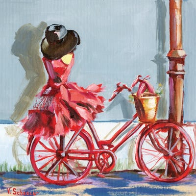 Red Bike by Vita Schagen framed canvas print