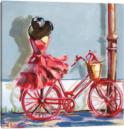 Red Bike Canvas Art Print - Vita Schagen