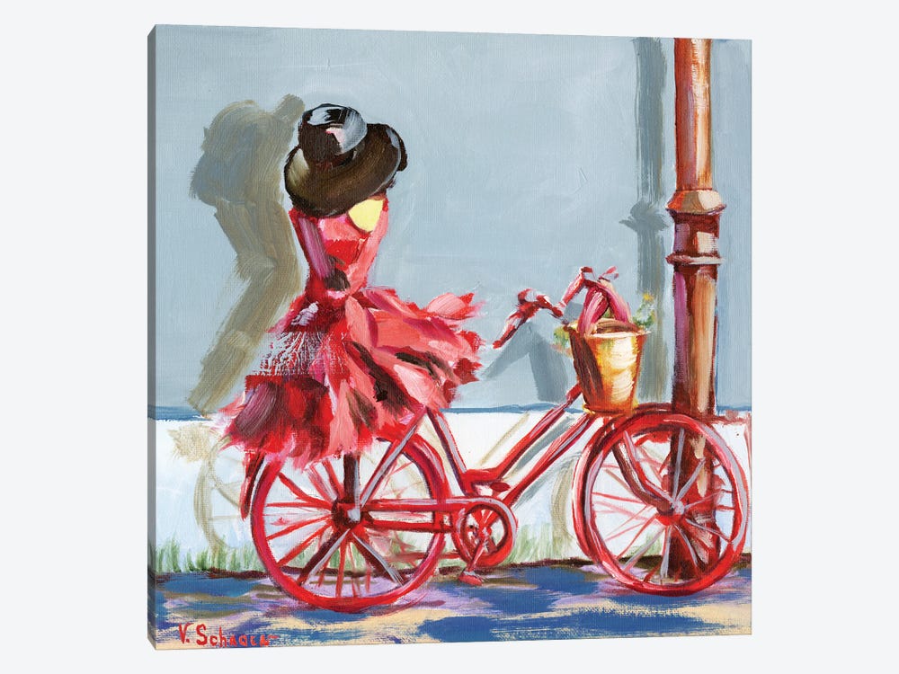 Red Bike by Vita Schagen 1-piece Canvas Artwork