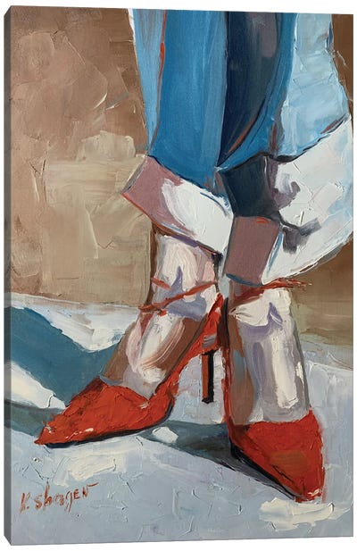Red Heels Canvas Art Print - Legs