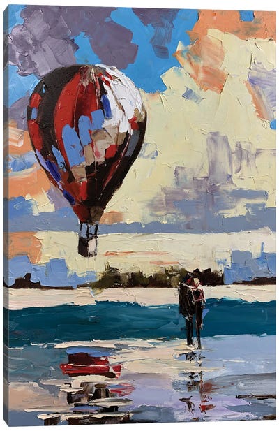 Romantic Date Canvas Art Print - Hot Air Balloon Art