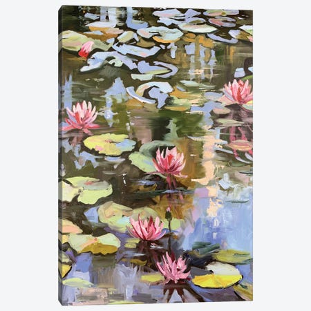 Water Lilies On A Pond Canvas Print #VSC48} by Vita Schagen Canvas Print
