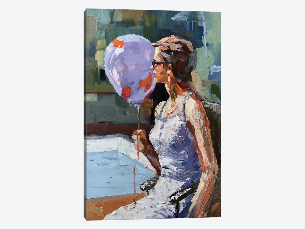 Woman With Balloon by Vita Schagen 1-piece Canvas Art Print