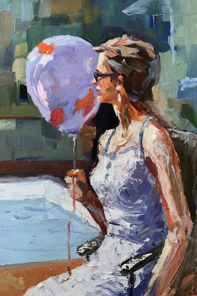 Vita Schagen: Woman With Balloon by Vita Schagen