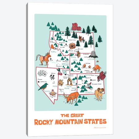 The Great Rocky Mountain States Canvas Print #VSG100} by Vestiges Canvas Print