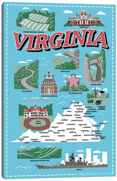 Virginia Canvas Art Print - Virginia Art