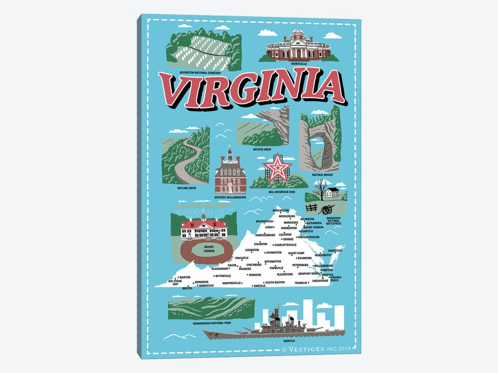 Virginia by Vestiges 1-piece Canvas Artwork