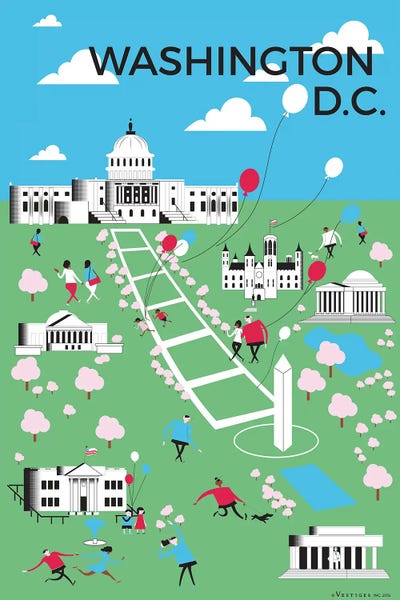 Washington, D.C. Travel Posters: Washington DC by Vestiges