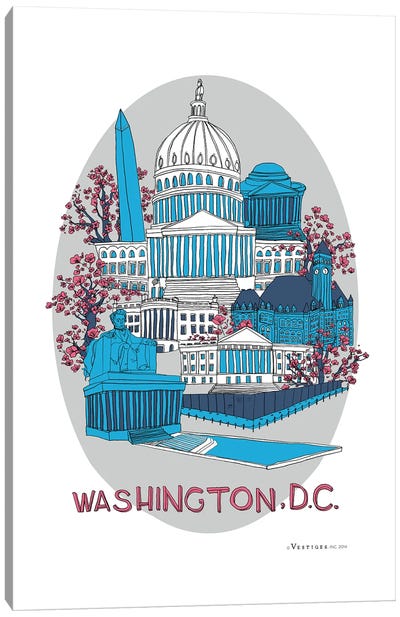 Washington DC II Canvas Art Print - Washington DC Travel Posters