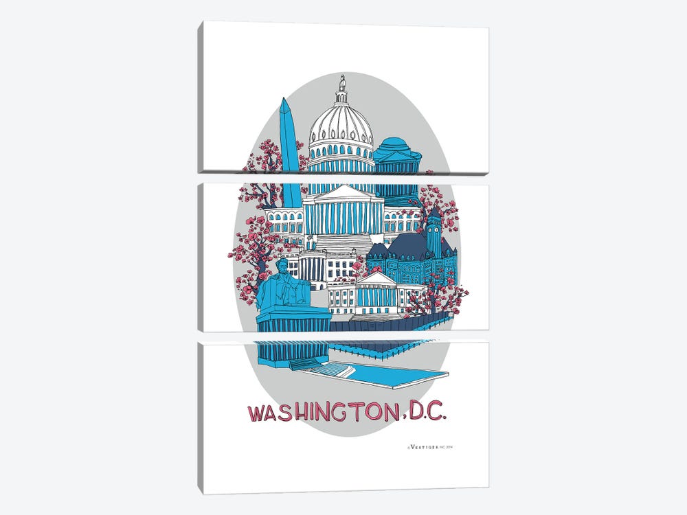 Washington DC II by Vestiges 3-piece Canvas Print