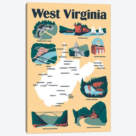 West Virginia Canvas Print #VSG107} by Vestiges Canvas Art