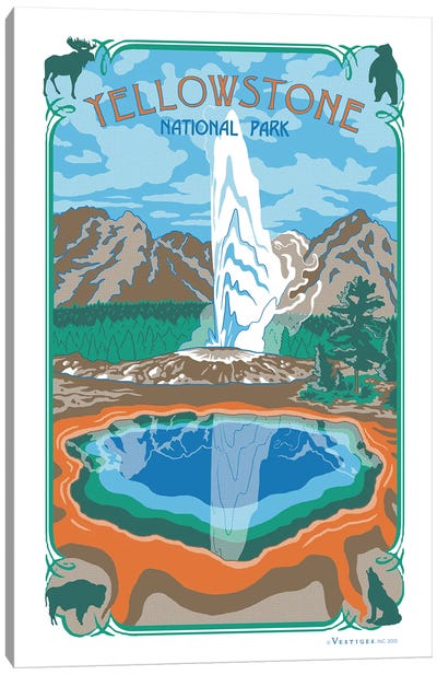 Yellowstone Canvas Art Print - Yellowstone National Park Art