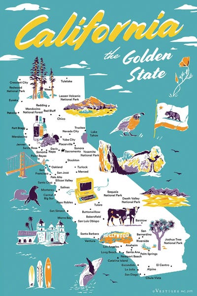 California by Vestiges acrylic art print