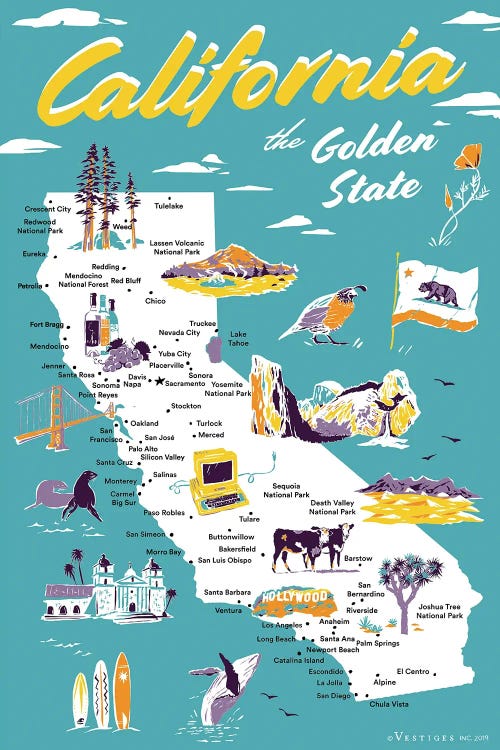 California by Vestiges canvas print