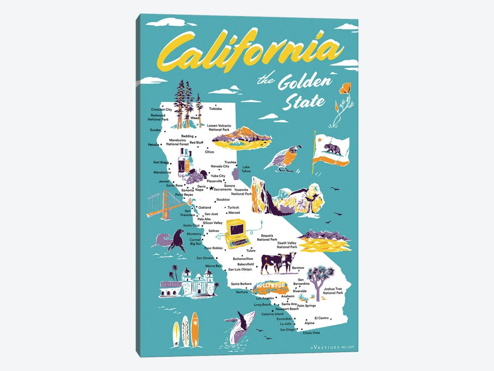 California by Vestiges 1-piece Canvas Wall Art