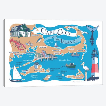 Cape Cod Canvas Print #VSG15} by Vestiges Art Print