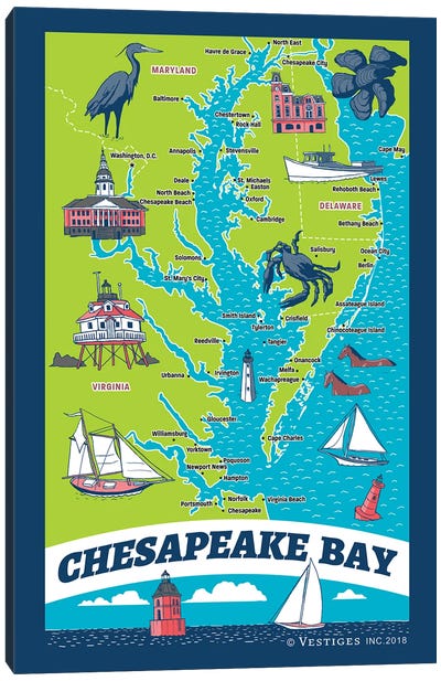 Chesapeake Bay Canvas Art Print - Vestiges