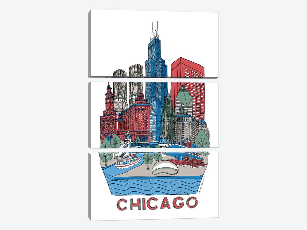Chicago by Vestiges 3-piece Canvas Artwork