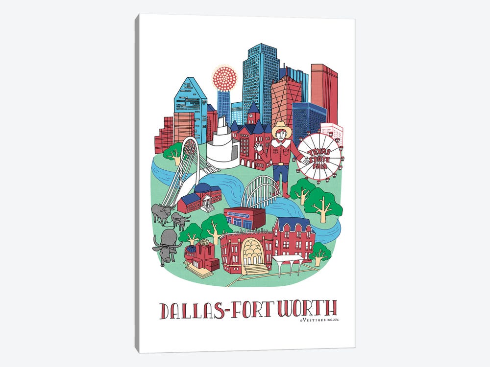 Dallas Fort Worth by Vestiges 1-piece Canvas Wall Art