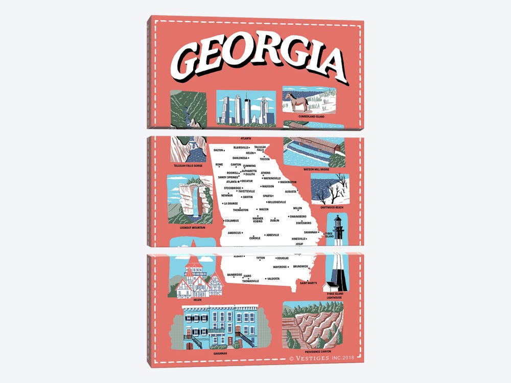Georgia by Vestiges 3-piece Canvas Print