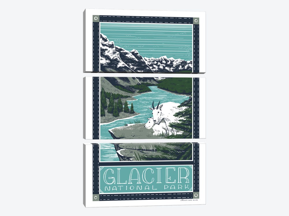 Glacier National Parks by Vestiges 3-piece Canvas Art