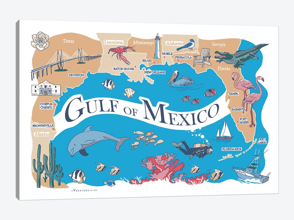 Gulf Of Mexico by Vestiges 1-piece Canvas Art Print