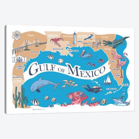Gulf Of Mexico Canvas Print #VSG36} by Vestiges Art Print