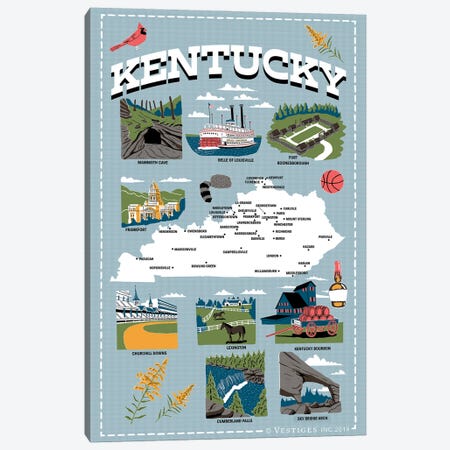 Kentucky Canvas Print #VSG43} by Vestiges Canvas Print