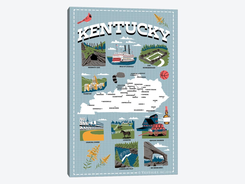 Kentucky by Vestiges 1-piece Canvas Art Print