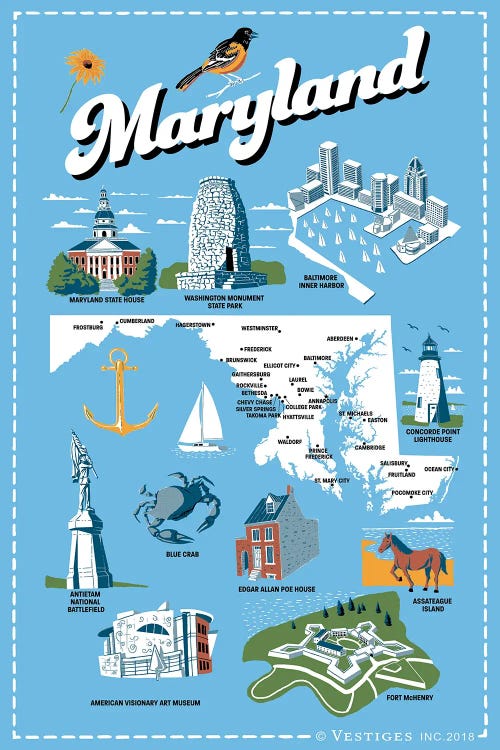 Maryland by Vestiges canvas print