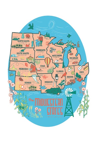 Midwestern States by Vestiges acrylic art print