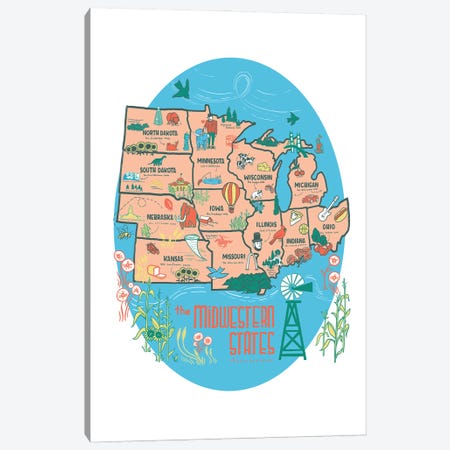 Midwestern States Canvas Print #VSG53} by Vestiges Canvas Wall Art