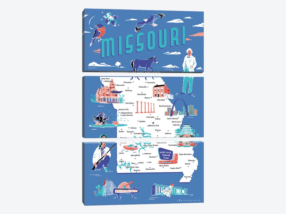 Missouri by Vestiges 3-piece Canvas Art Print