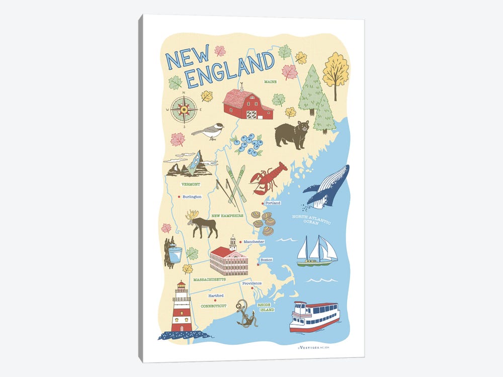 New England by Vestiges 1-piece Canvas Print