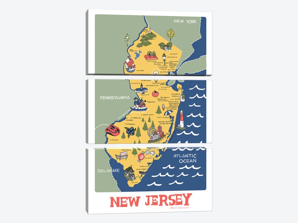 New Jersey II 3-piece Canvas Wall Art