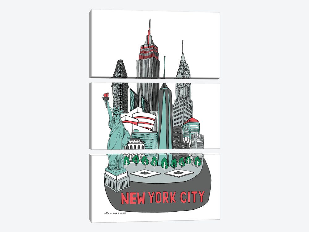 New York II by Vestiges 3-piece Canvas Art Print