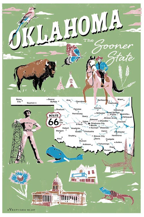 Oklahoma by Vestiges wall art