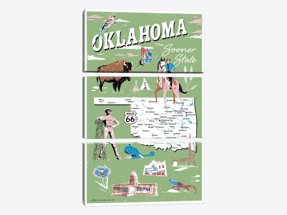 Oklahoma by Vestiges 3-piece Canvas Print