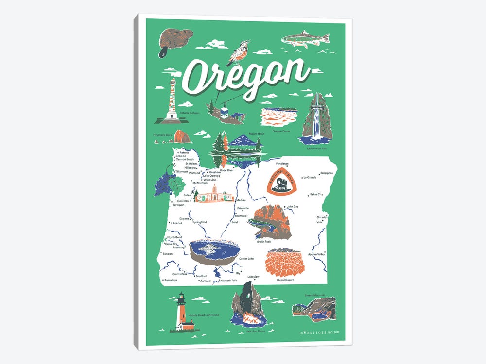 Oregon by Vestiges 1-piece Canvas Print