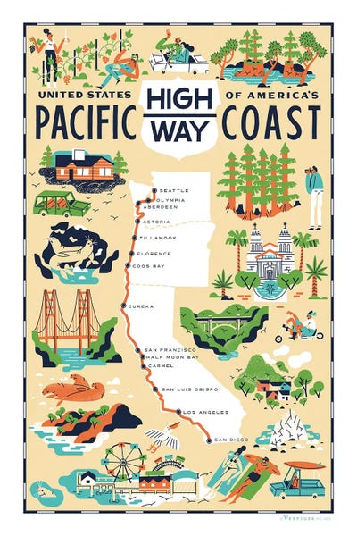 Pacific Coast Highway by Vestiges canvas print