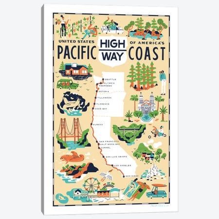 Pacific Coast Highway Canvas Print #VSG80} by Vestiges Canvas Art Print