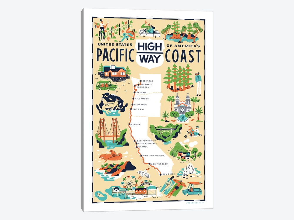 Pacific Coast Highway by Vestiges 1-piece Canvas Wall Art