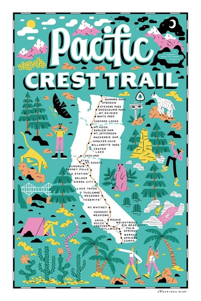 Pacific Crest Trail by Vestiges framed canvas print