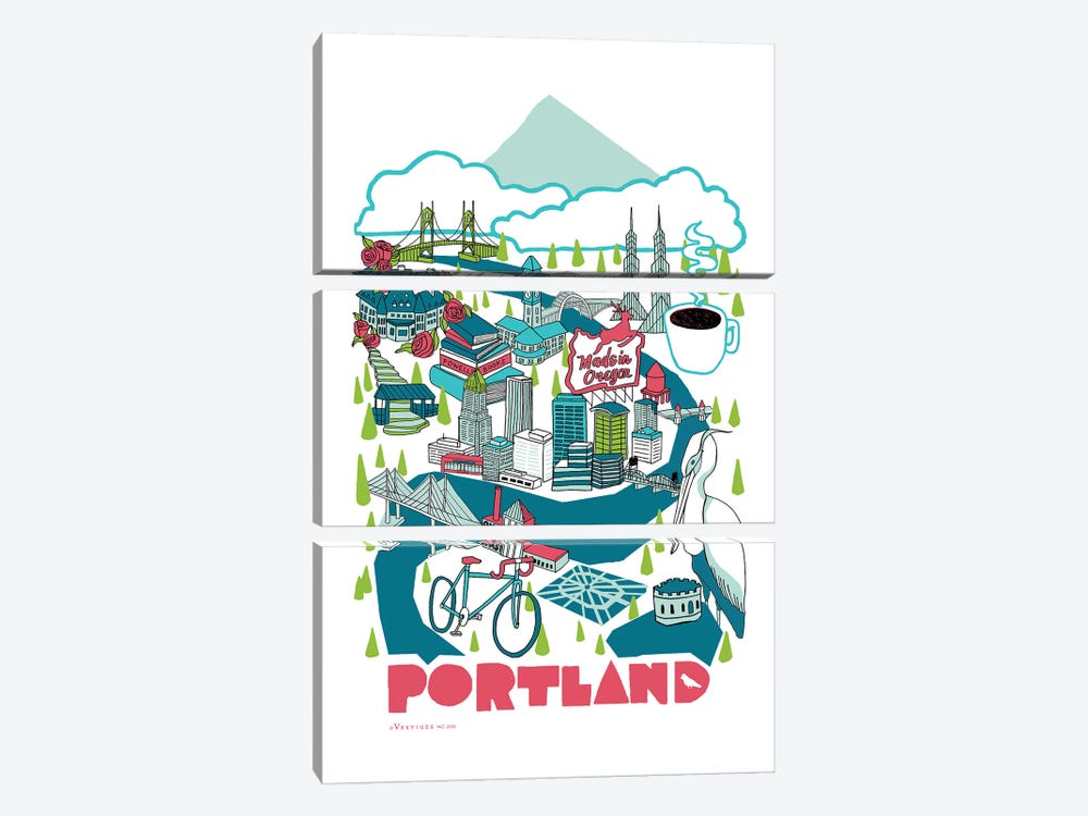 Portland by Vestiges 3-piece Canvas Print