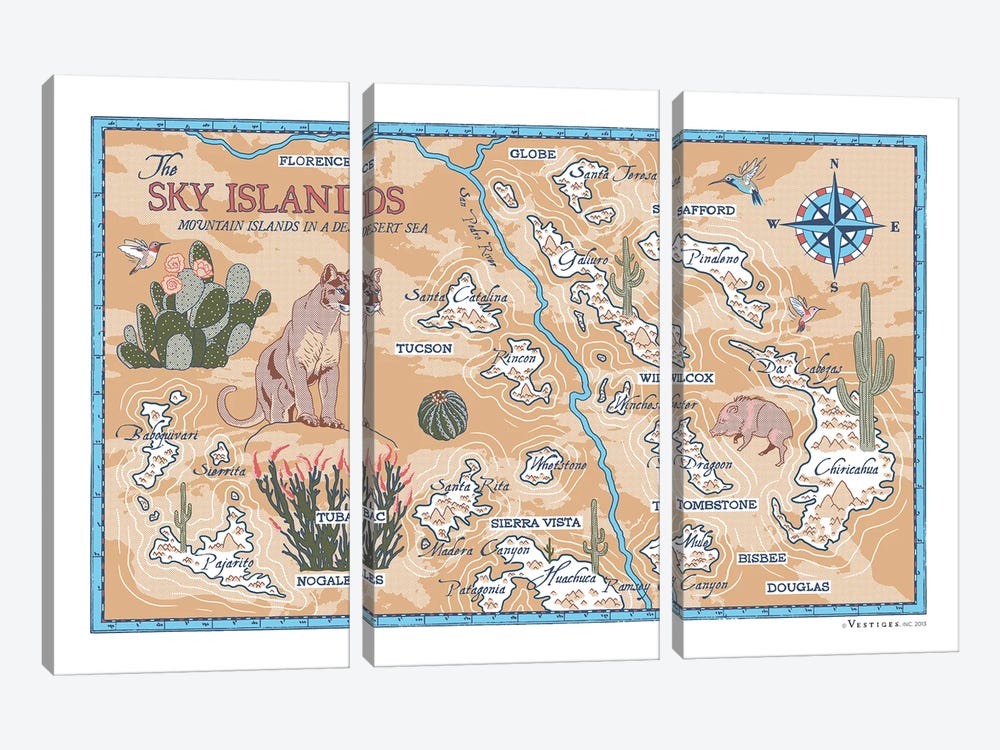 Sky Islands by Vestiges 3-piece Canvas Art Print