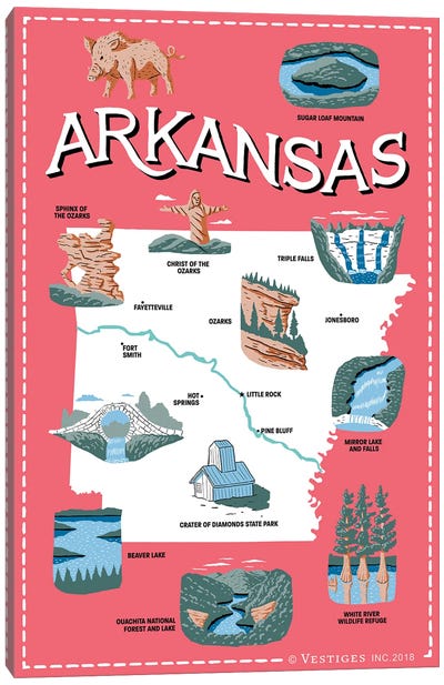 Arkansas II Canvas Art Print - Arkansas
