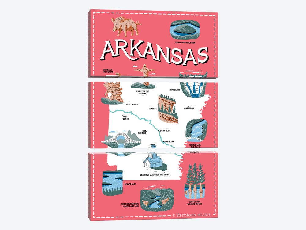 Arkansas II by Vestiges 3-piece Canvas Art Print