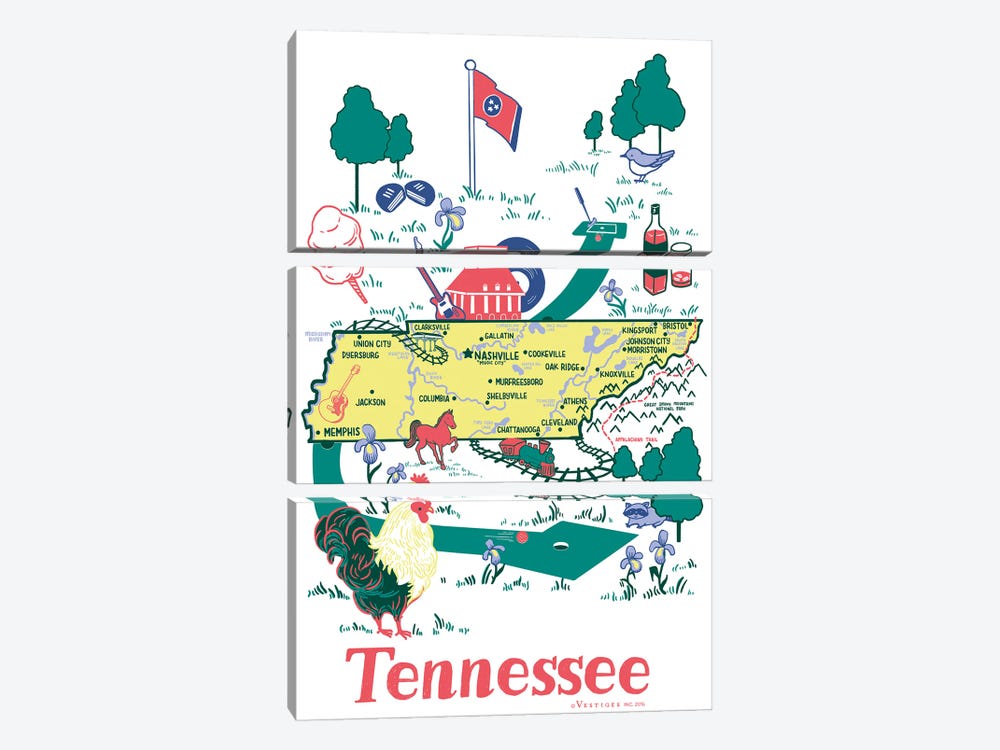 Tennessee II by Vestiges 3-piece Canvas Print