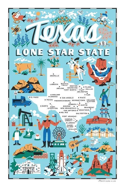 Texas by Vestiges canvas print