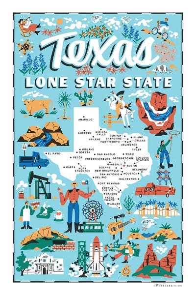 Canvas Print: Texas by Vestiges